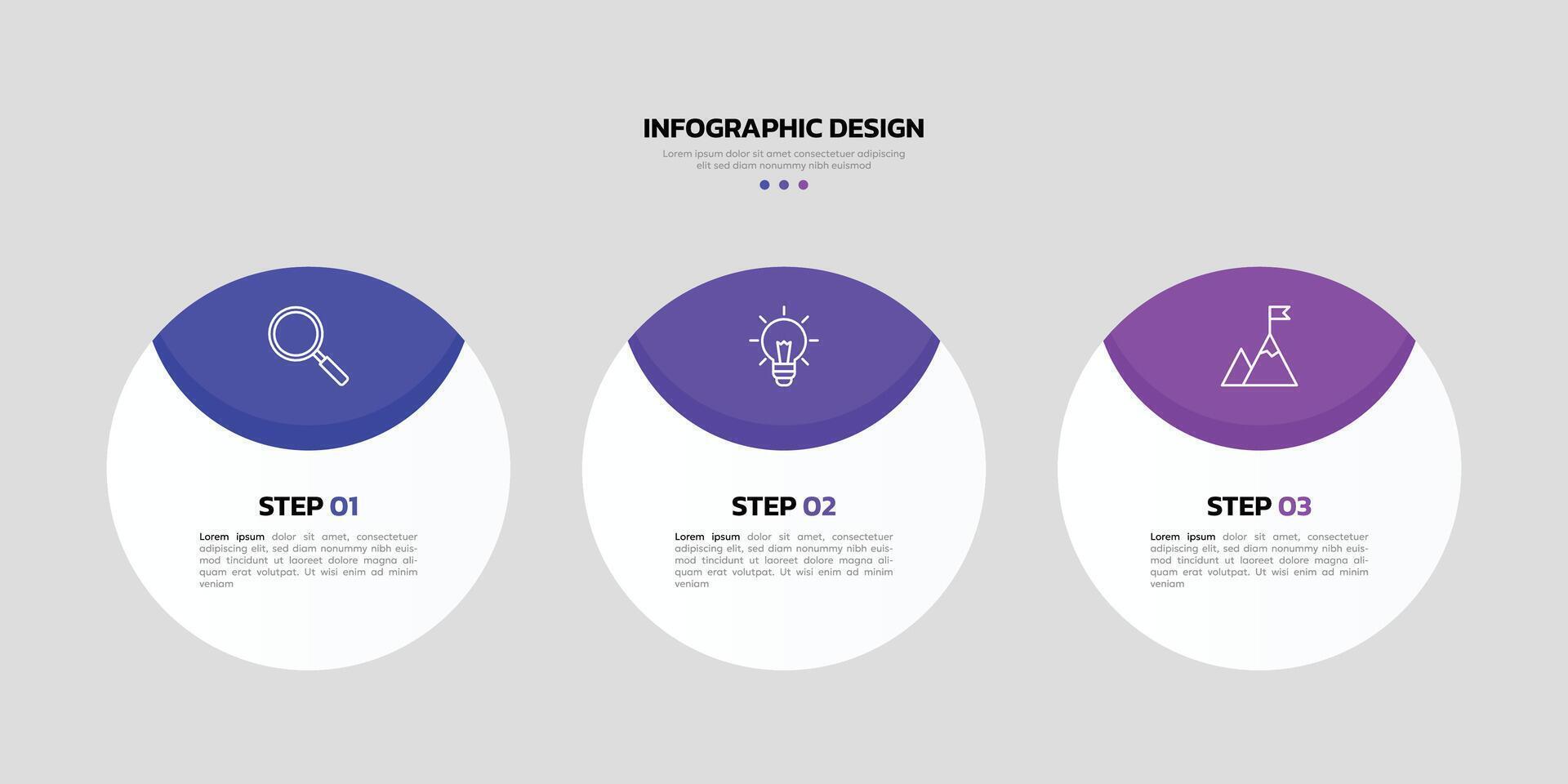 moderno negocio infografía modelo con 3 opciones o pasos iconos vector