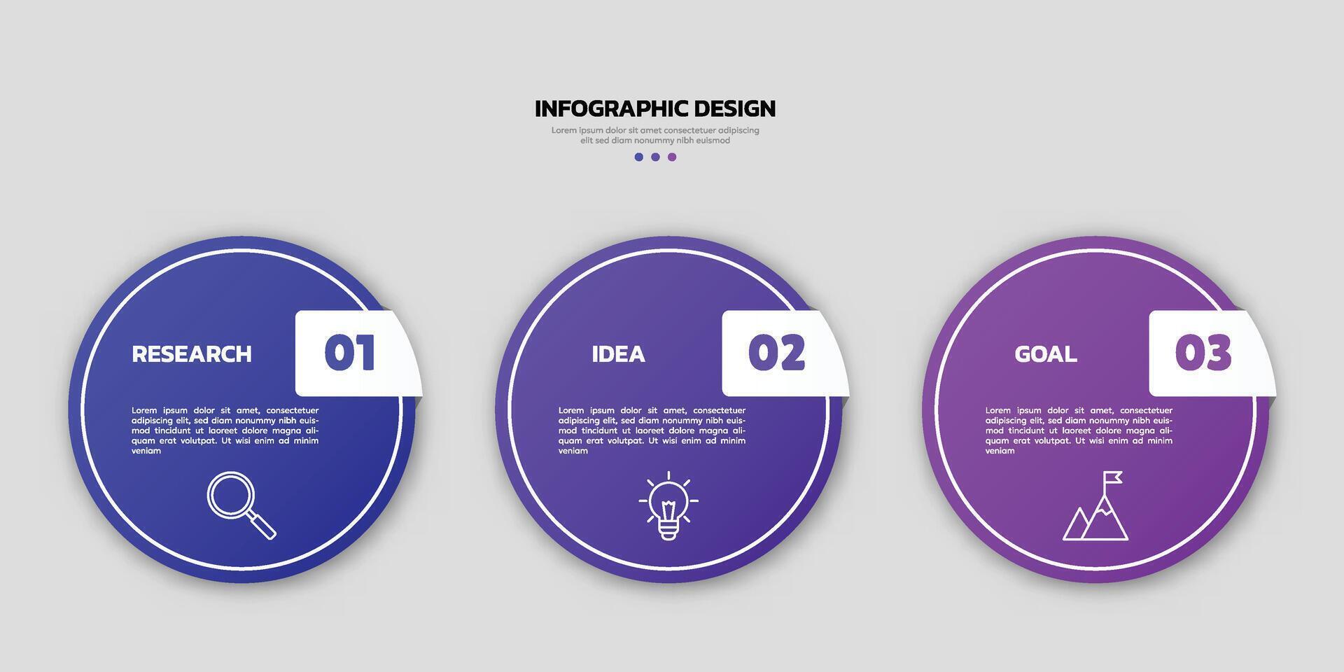 moderno negocio infografía modelo con 3 opciones o pasos iconos vector