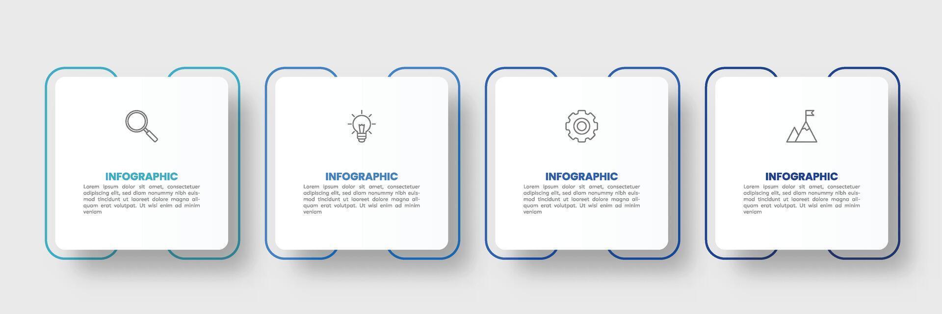 infografía etiqueta diseño modelo con íconos y 4 4 opciones o pasos. vector