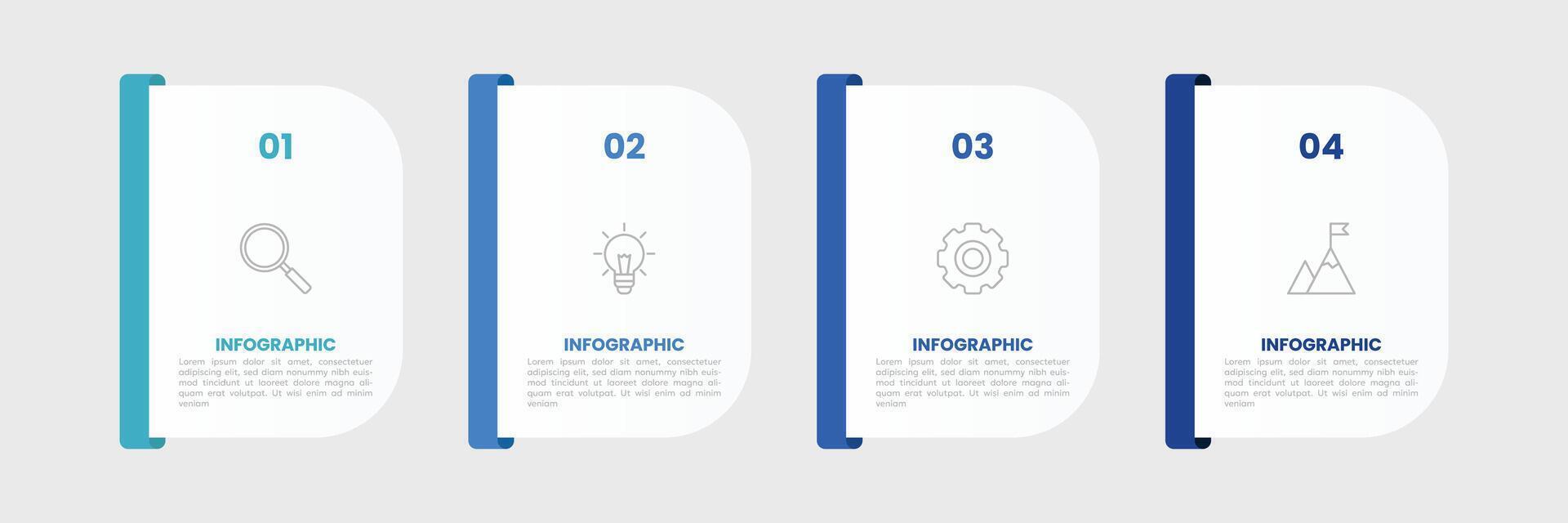 Infographic label design template with icons and 4 options or steps. vector