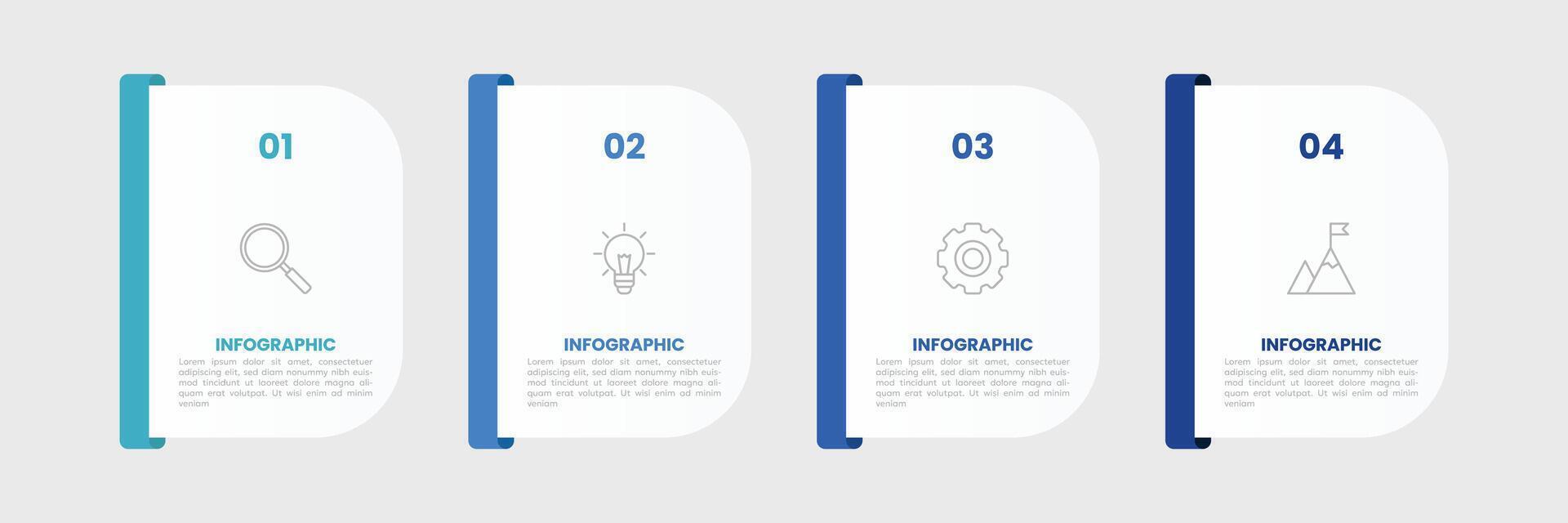 infografía etiqueta diseño modelo con íconos y 4 4 opciones o pasos. vector