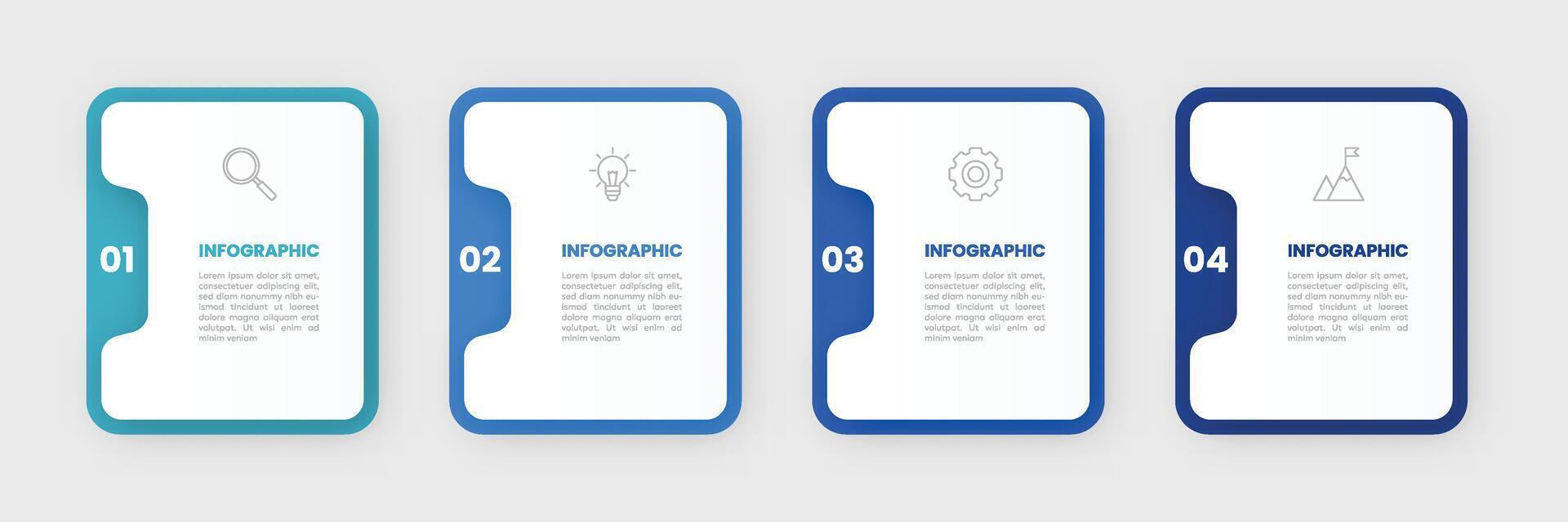 infografía etiqueta diseño modelo con íconos y 4 4 opciones o pasos. vector