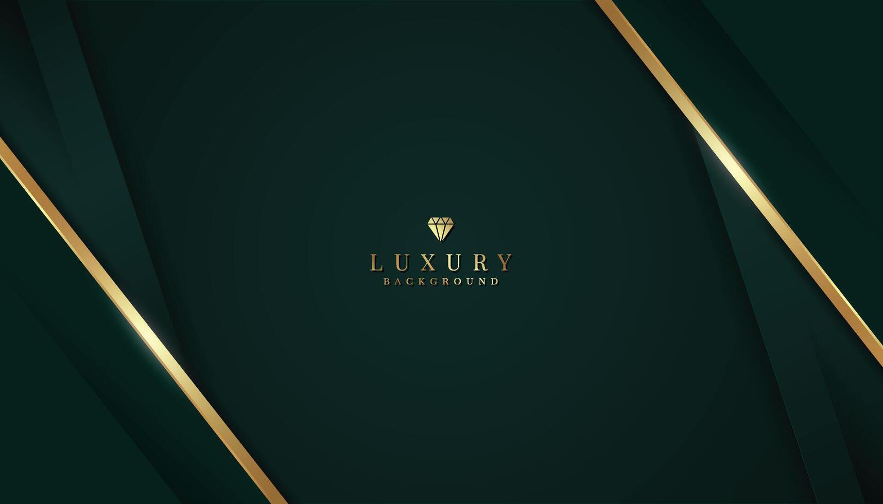 Dark green luxury background with golden elements. vector