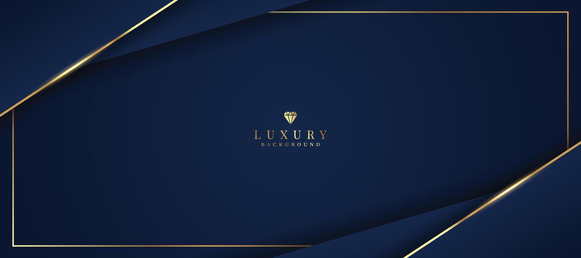 Elegant dark blue background with gold and glitter elements. modern luxury abstract background vector
