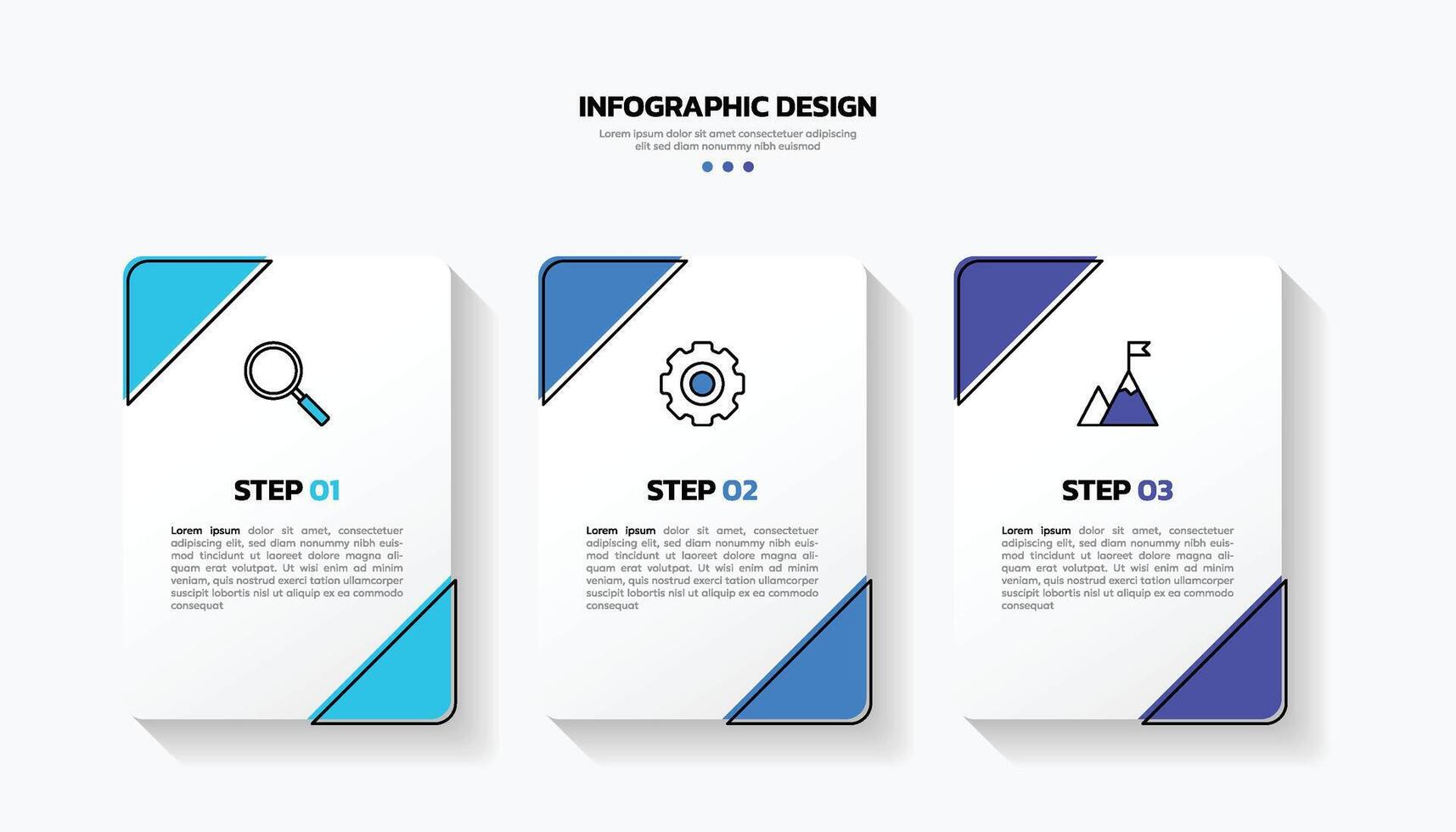 Modern infographic design template with 3 options or steps vector