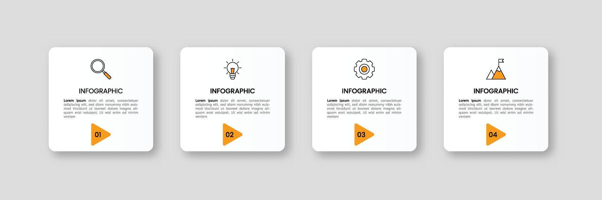 Infographic label design template with icons and 4 options or steps. vector