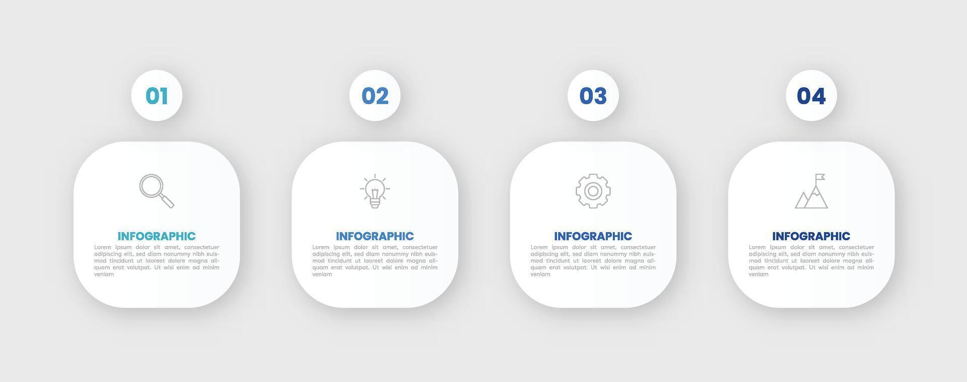 Infographic label design template with icons and 4 options or steps. vector