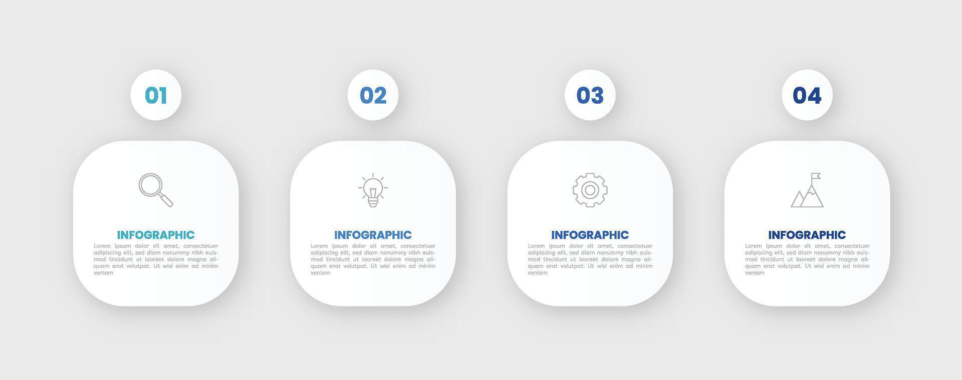 infografía etiqueta diseño modelo con íconos y 4 4 opciones o pasos. vector