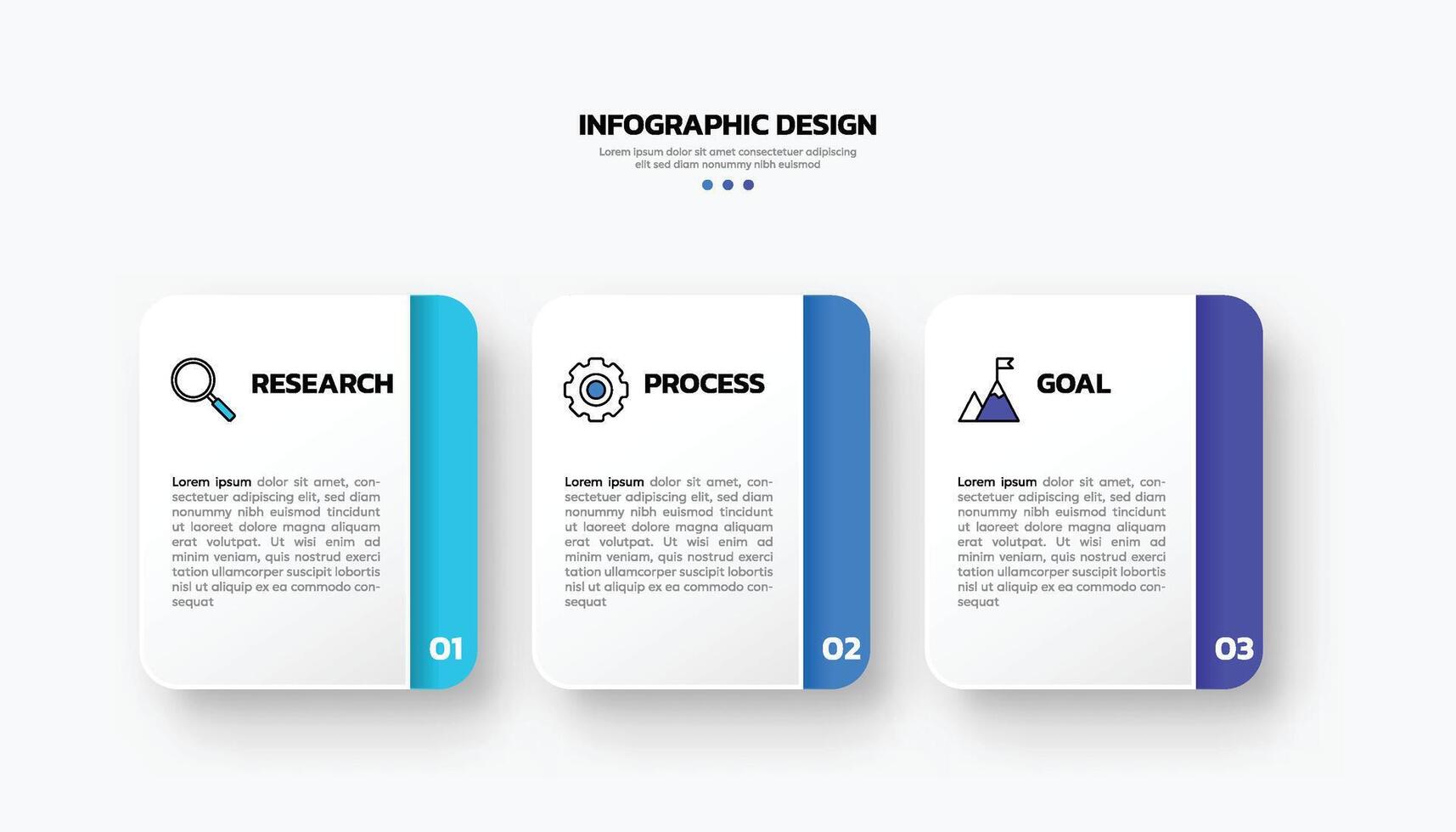 Modern infographic design template with 3 options or steps vector