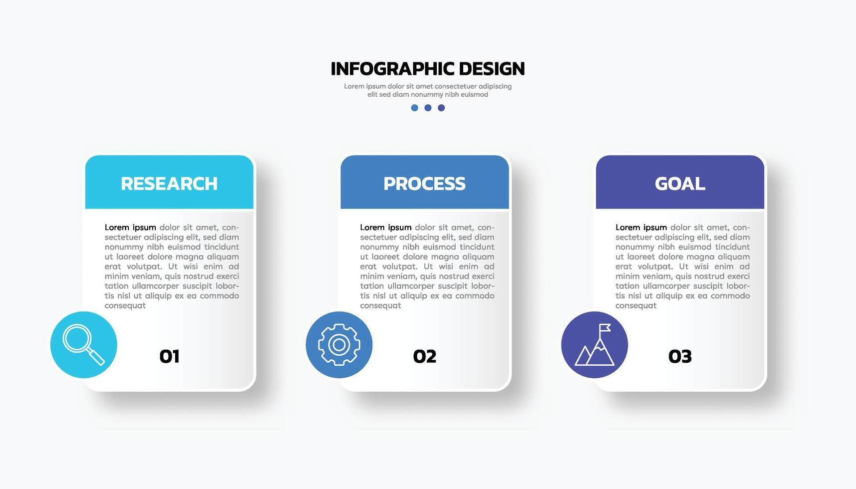 Modern infographic design template with 3 options or steps vector