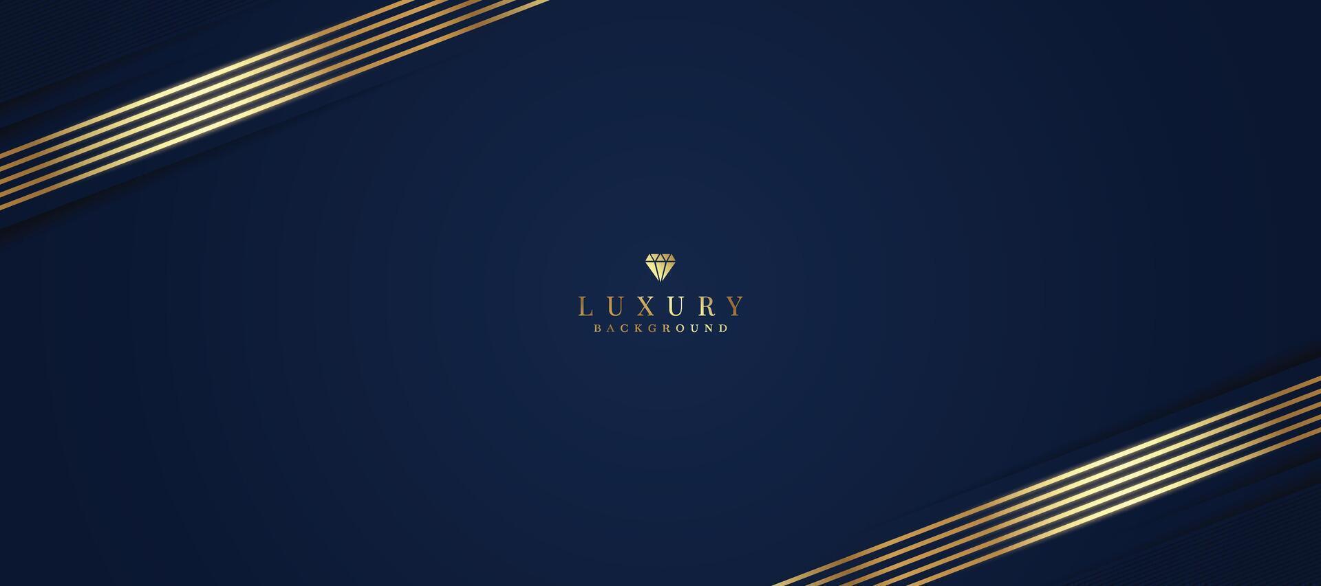 Elegant dark blue background with gold and glitter elements. modern luxury abstract background vector