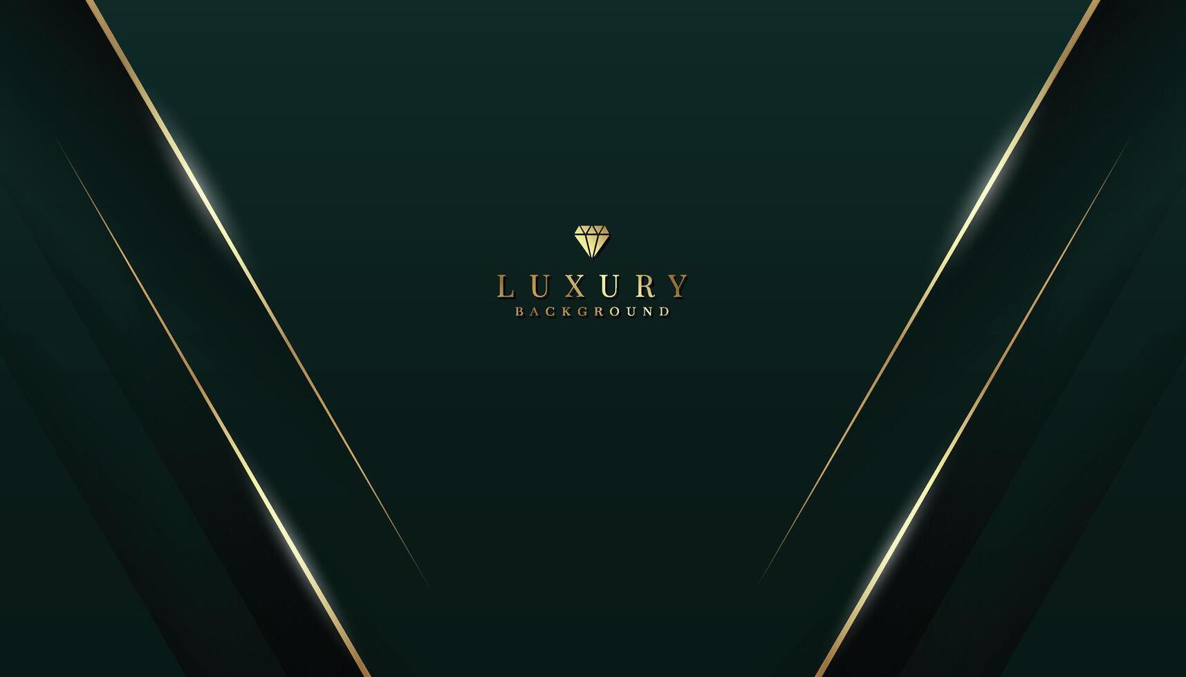 Dark green luxury background with golden elements. vector