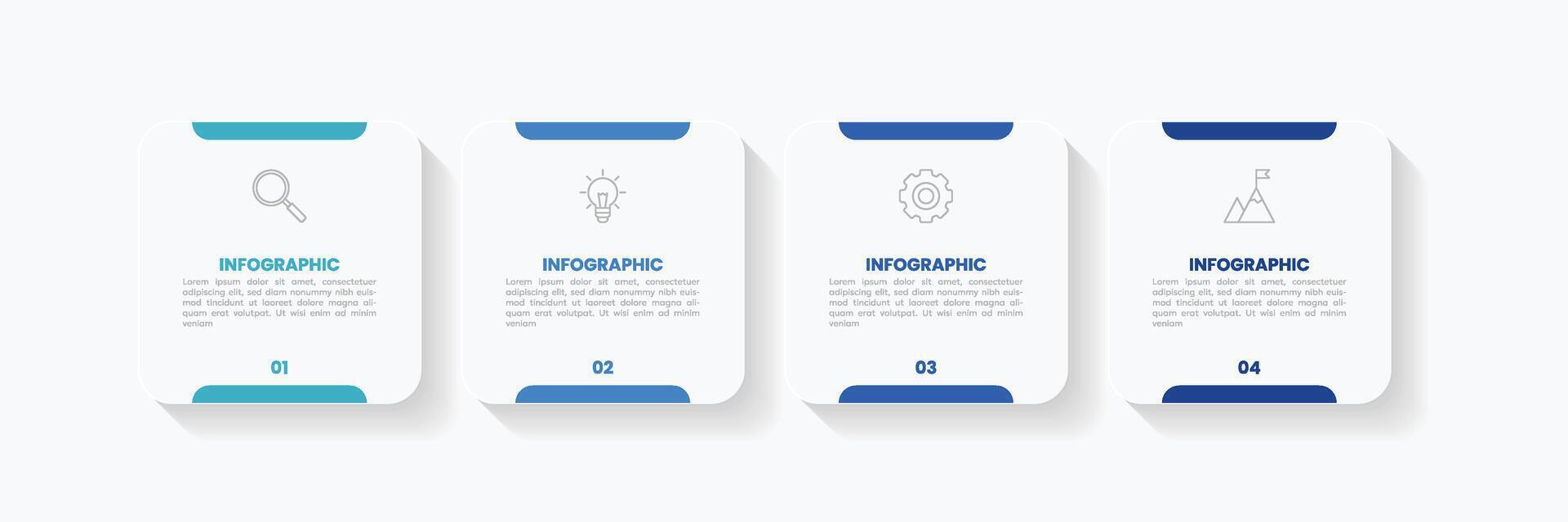 infografía etiqueta diseño modelo con íconos y 4 4 opciones o pasos. vector