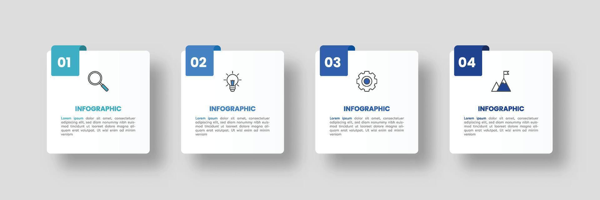 infografía etiqueta diseño modelo con íconos y 4 4 opciones o pasos. vector