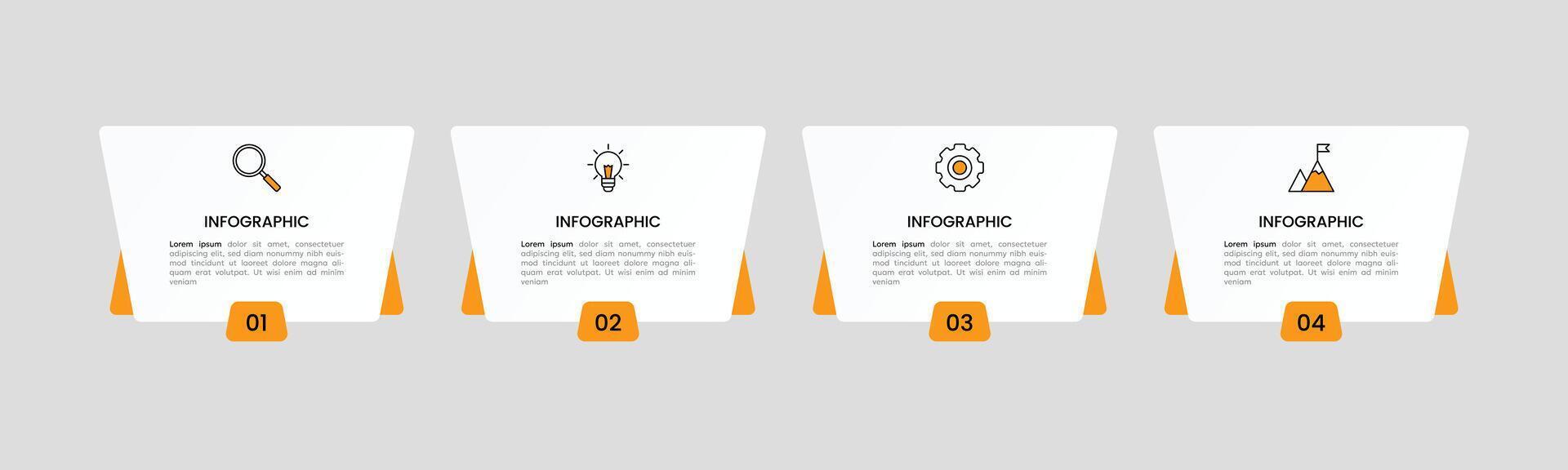 Infographic label design template with icons and 4 options or steps. vector