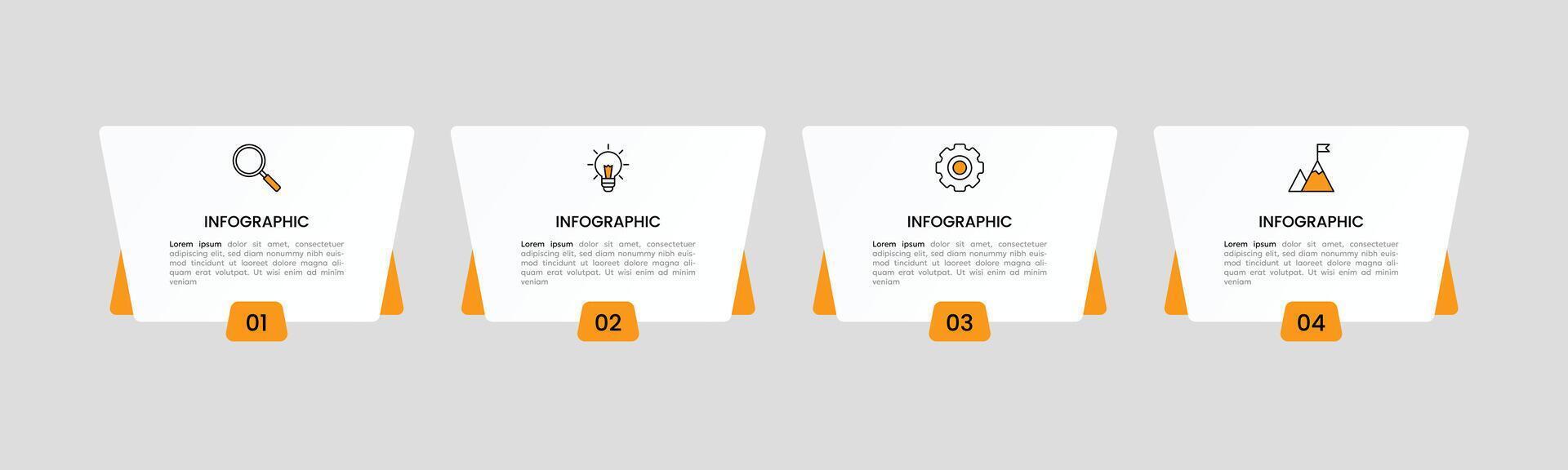 infografía etiqueta diseño modelo con íconos y 4 4 opciones o pasos. vector