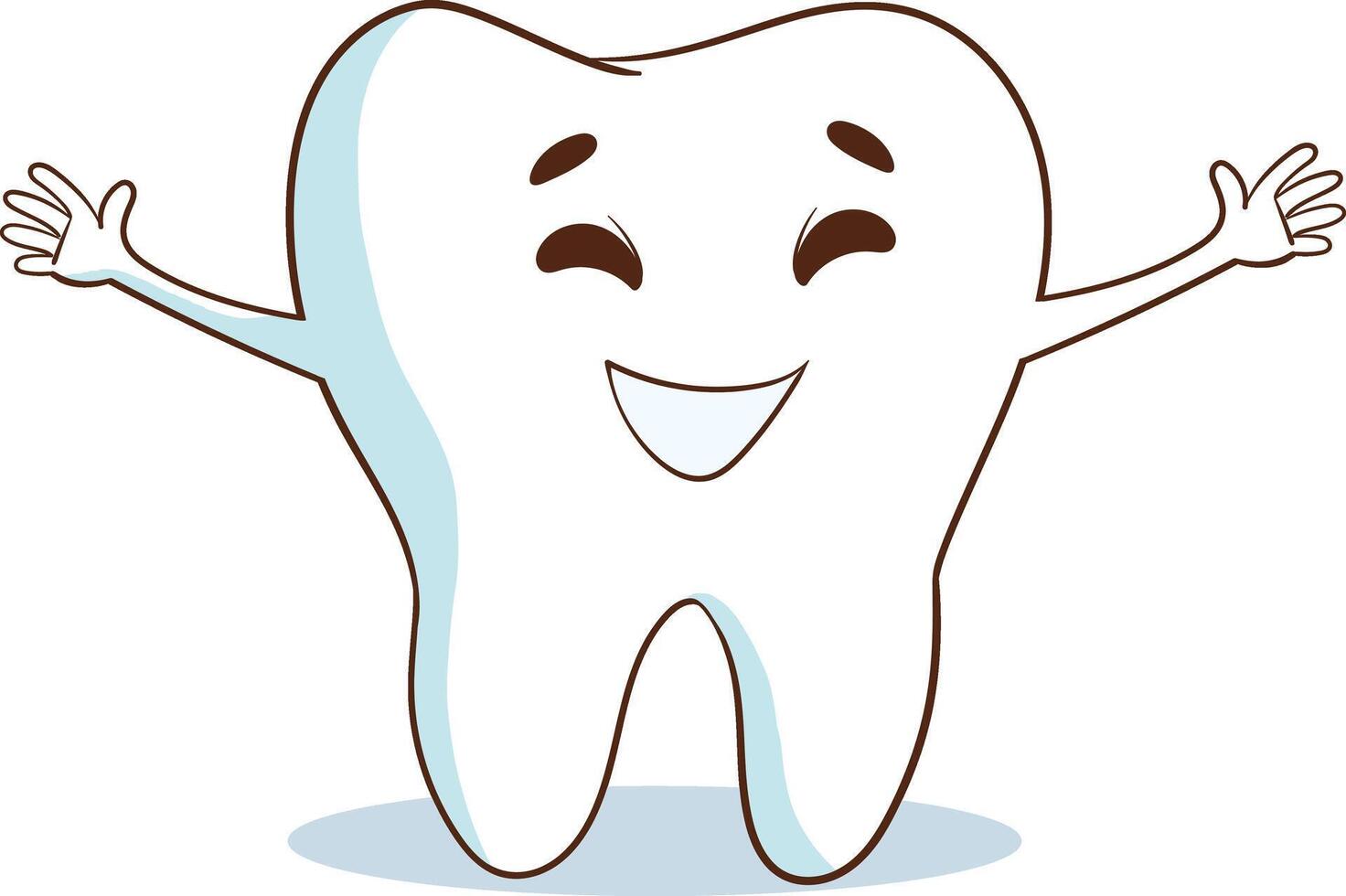 vector illustration of a cute smiley health tooth.importance of dental health.