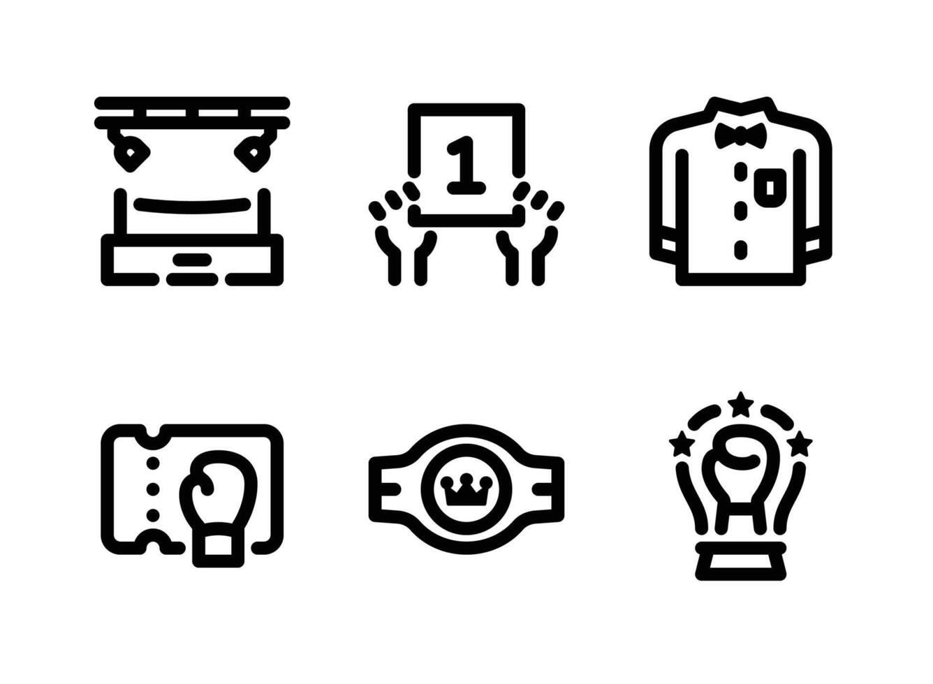 Simple Set of Boxing Vector Line Icons