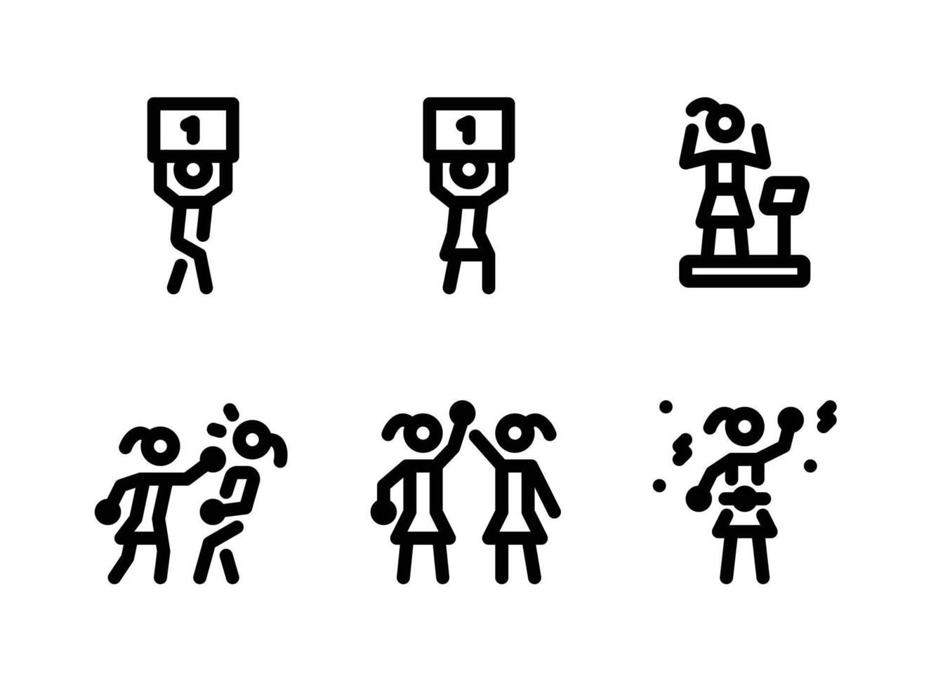 Simple Set of Boxing Vector Line Icons