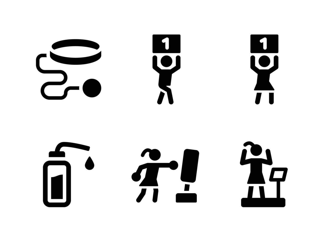 Simple Set of Boxing Vector Solid Icons