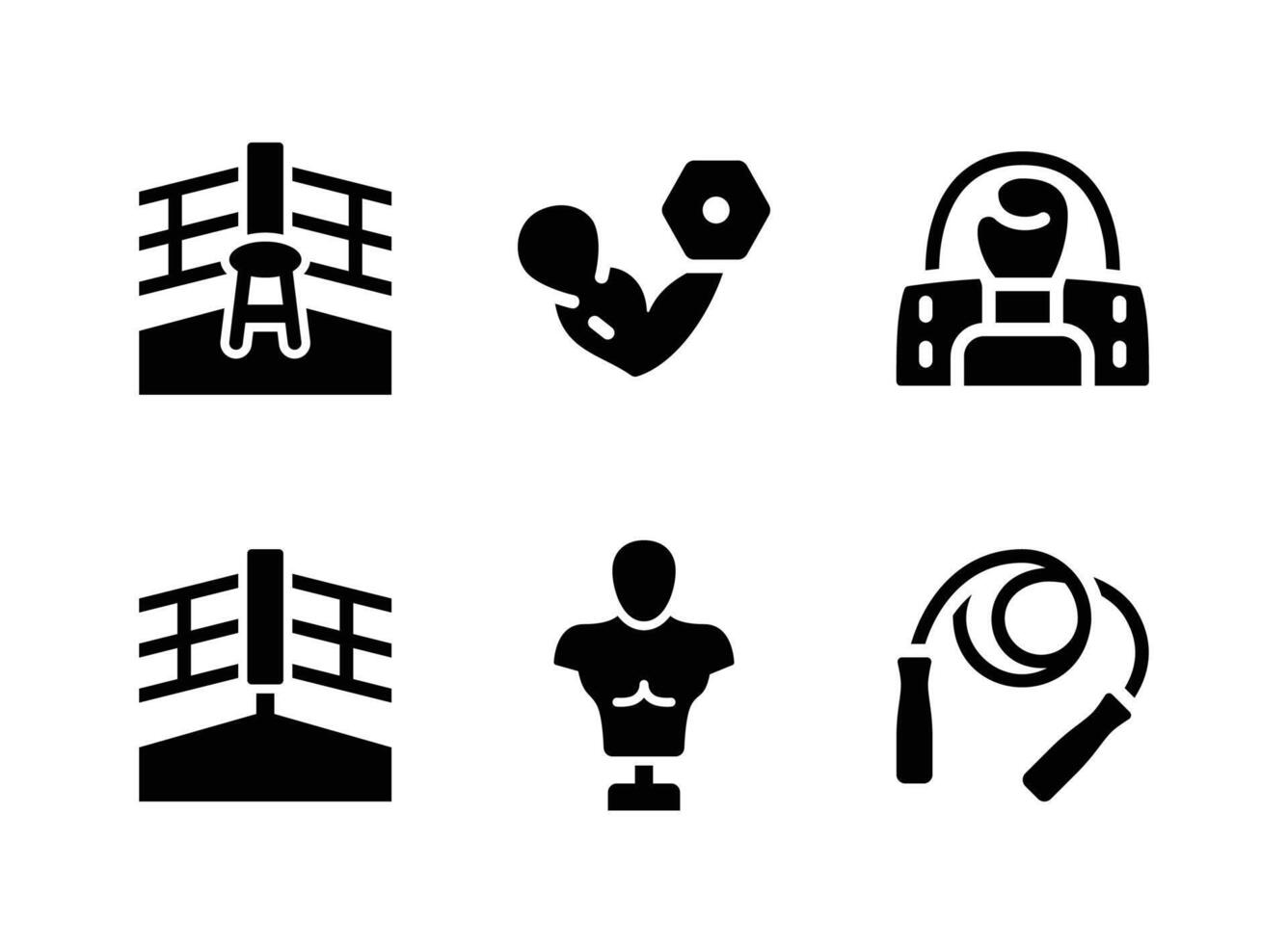 Simple Set of Boxing Vector Solid Icons