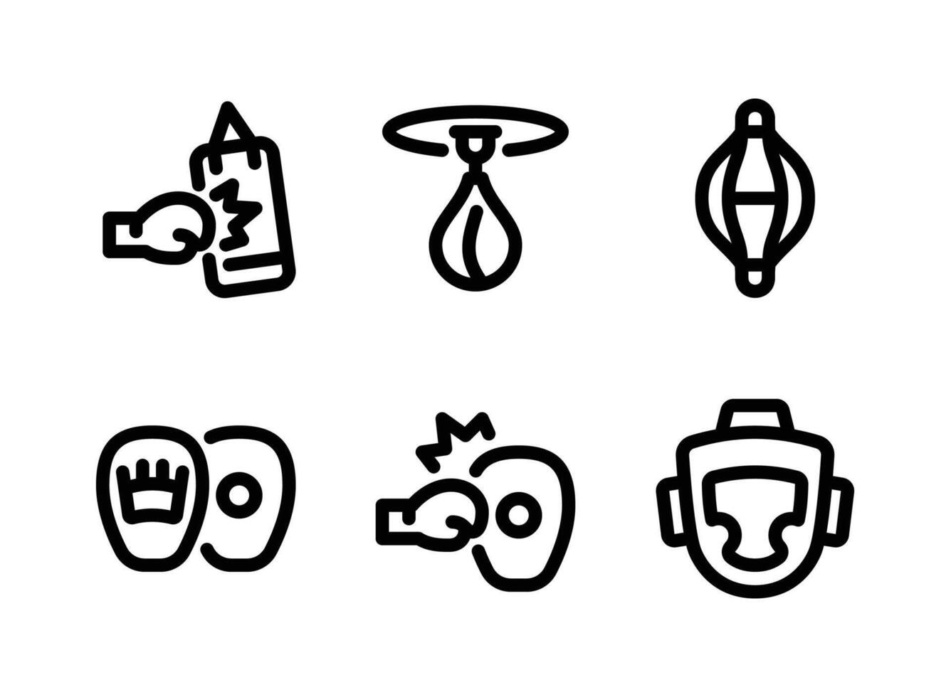 Simple Set of Boxing Vector Line Icons