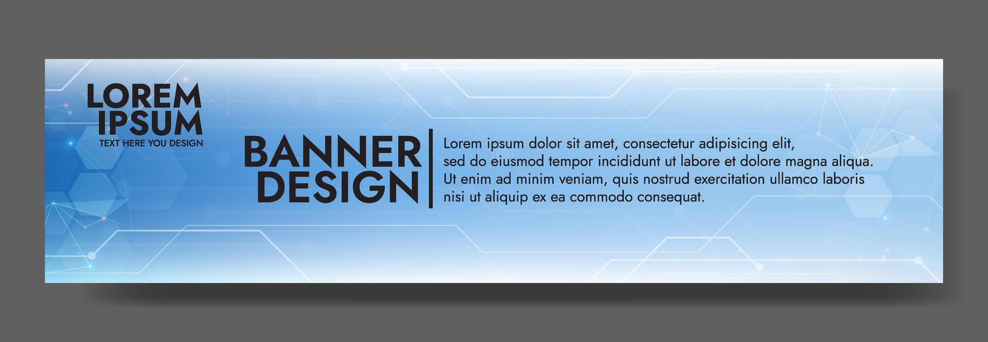 Gradient Digital technology banner. Futuristic banner for various design projects such as websites, presentations, print materials, social media posts vector