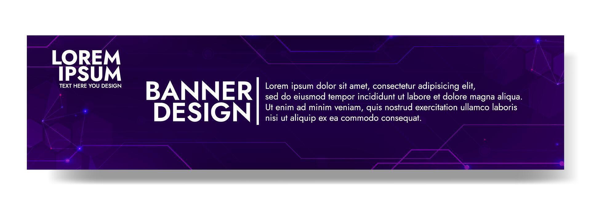 Gradient Digital technology banner. Futuristic banner for various design projects such as websites, presentations, print materials, social media posts vector