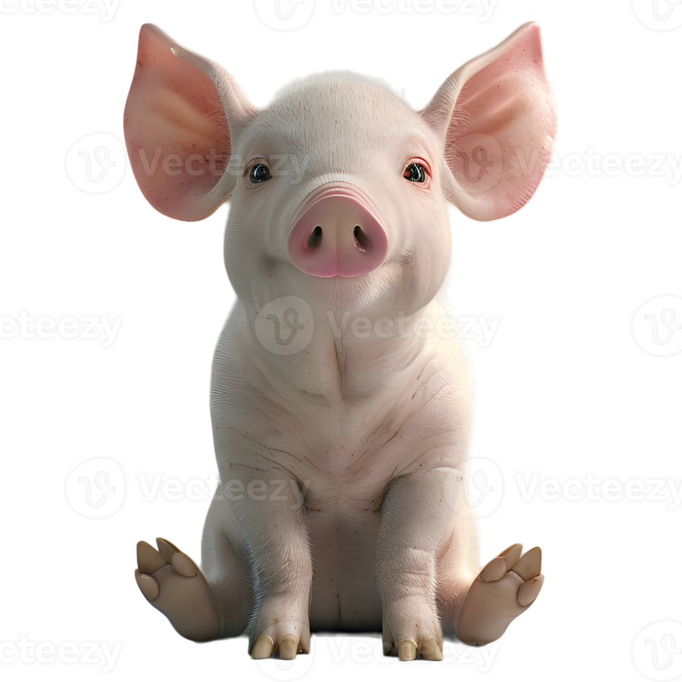 AI generated 3D Rendering of a Pig Standing on Transparent Background - Ai Generated png
