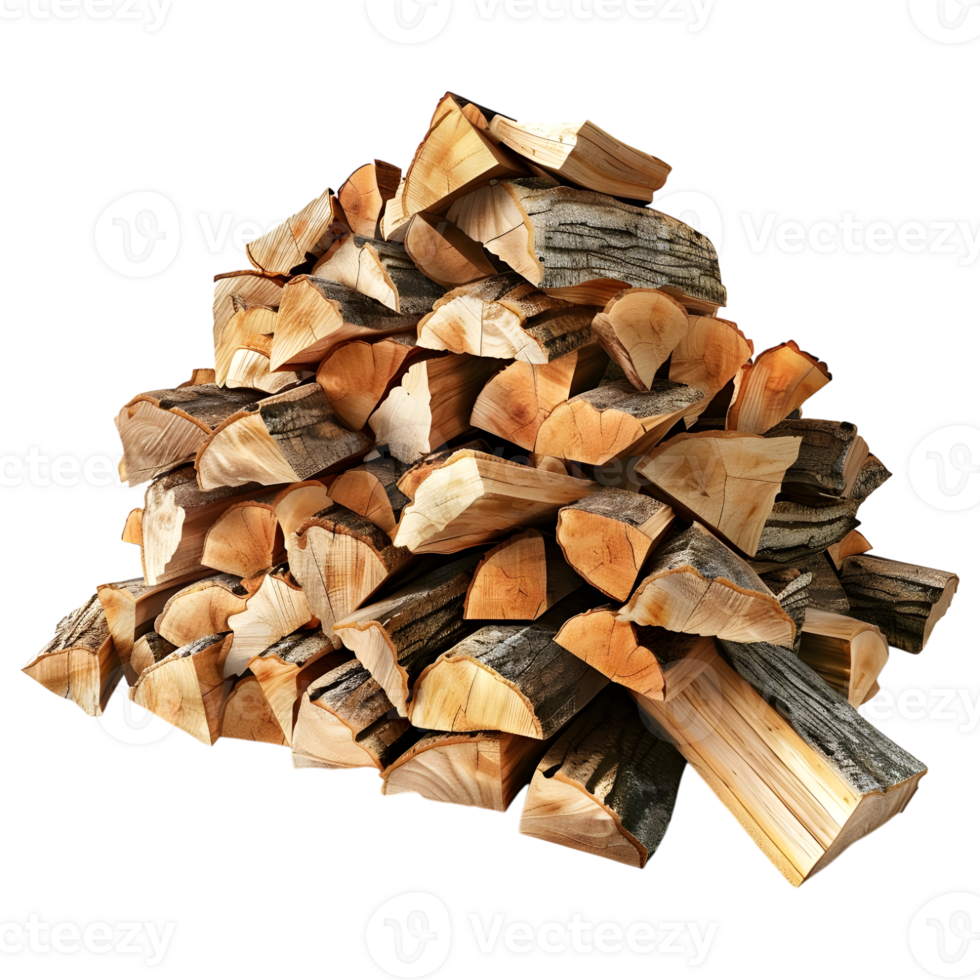 AI generated 3D Rendering of a Chopped Pieces of Woods on Transparent Background - Ai Generated png