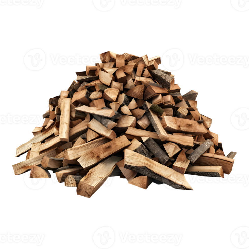 AI generated 3D Rendering of a Chopped Pieces of Woods on Transparent Background - Ai Generated png