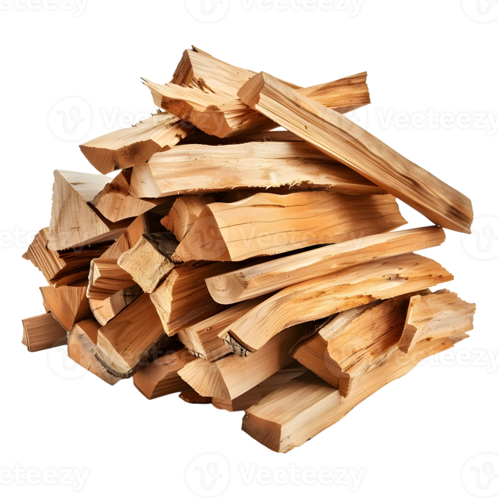 AI generated 3D Rendering of a Chopped Pieces of Woods on Transparent Background - Ai Generated png