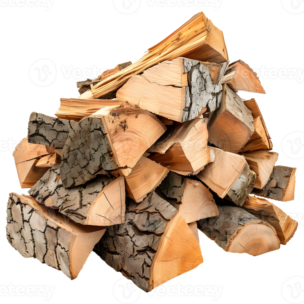 AI generated 3D Rendering of a Chopped Pieces of Woods on Transparent Background - Ai Generated png