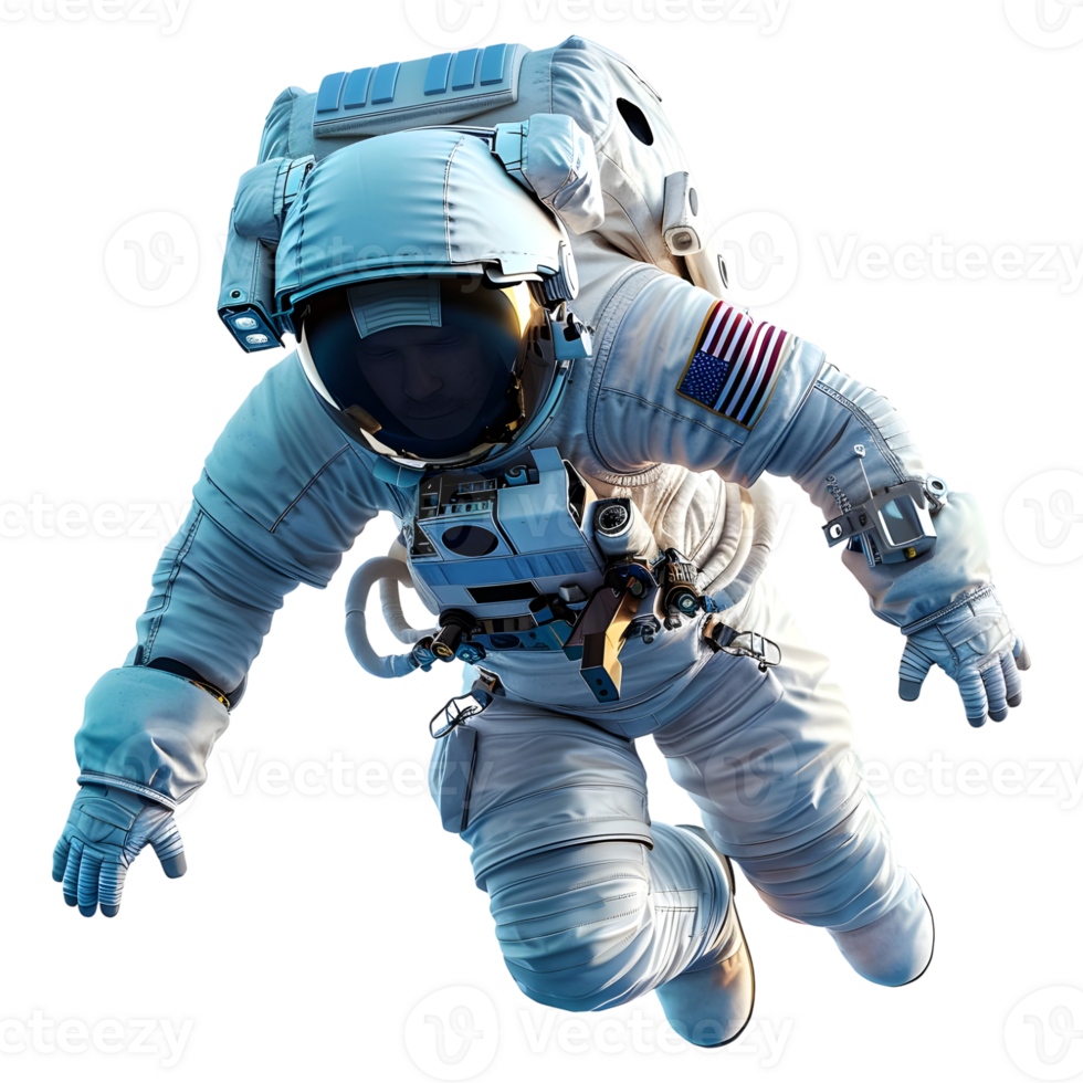 AI generated 3D Rendering of a Astronaut in Space on Transparent Background - Ai Generated png