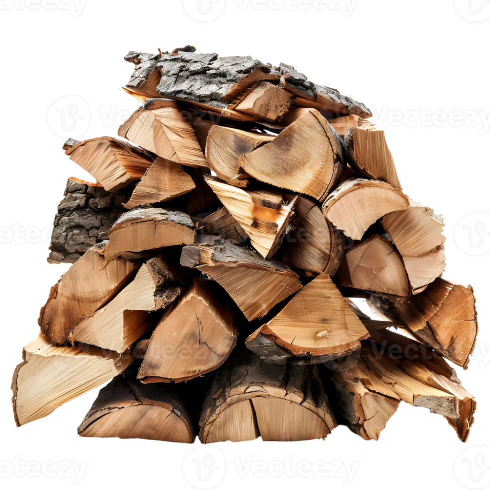 AI generated 3D Rendering of a Chopped Pieces of Woods on Transparent Background - Ai Generated png
