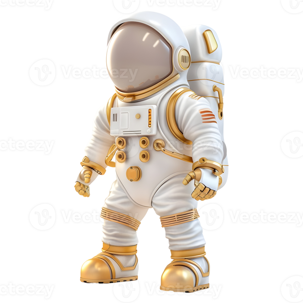 AI generated 3D Rendering of a Astronaut in Space on Transparent Background - Ai Generated png