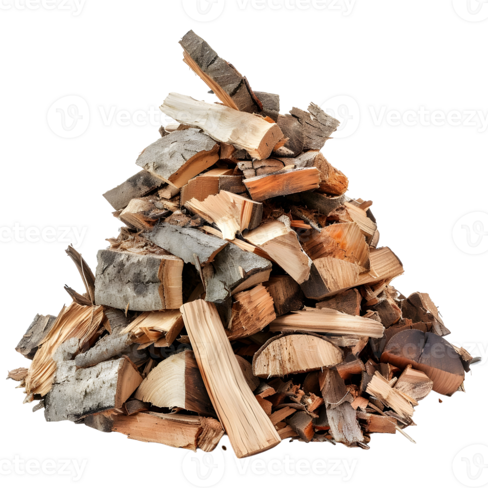 AI generated 3D Rendering of a Chopped Pieces of Woods on Transparent Background - Ai Generated png