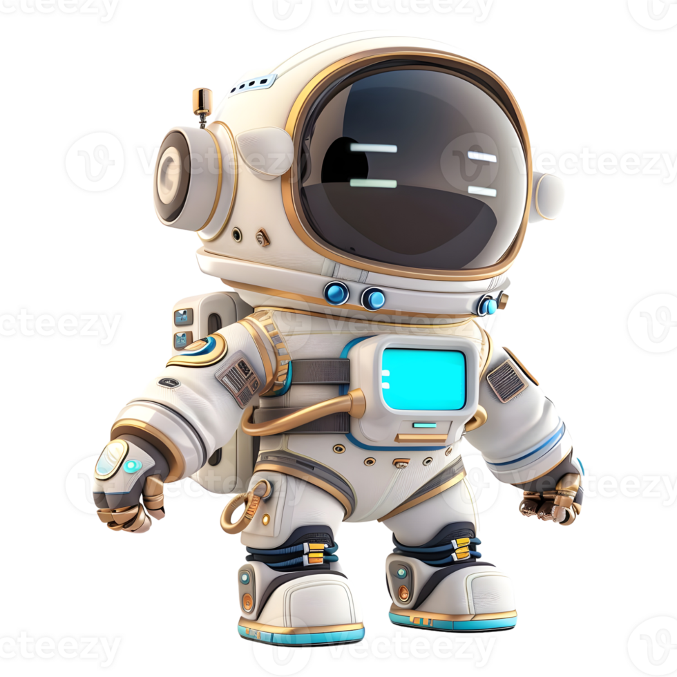 AI generated 3D Rendering of a Astronaut in Space on Transparent Background - Ai Generated png