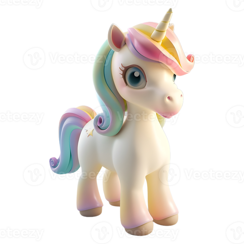 AI generated 3D Rendering of a Unicorn on Transparent Background - Ai Generated png