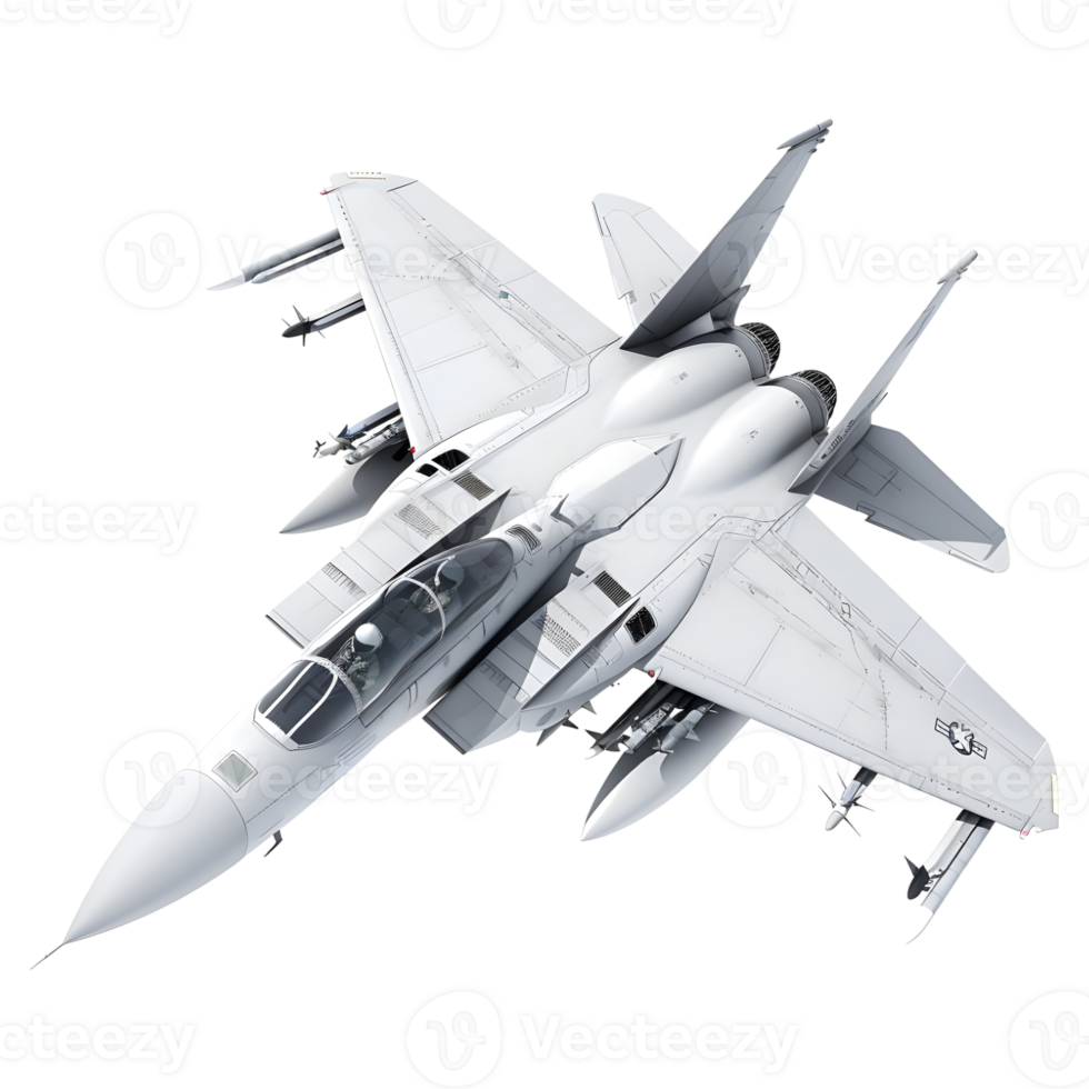 AI generated 3D Rendering of a Airforce Fighter Jet on Transparent Background - Ai Generated png