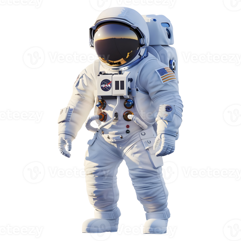 AI generated 3D Rendering of a Astronaut in Space on Transparent Background - Ai Generated png