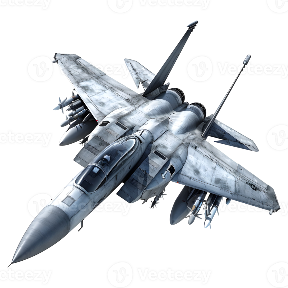 AI generated 3D Rendering of a Airforce Fighter Jet on Transparent Background - Ai Generated png