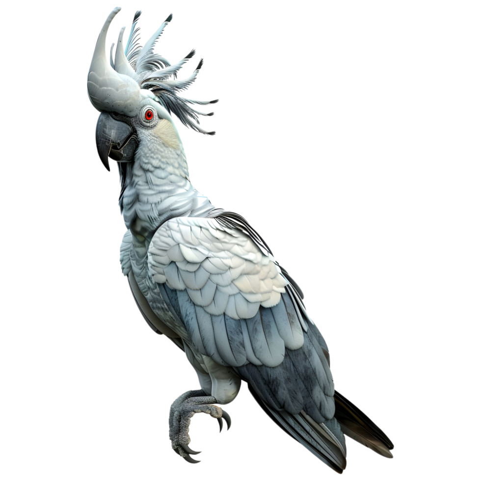 AI generated 3D Rendering of a Parrot Sculpture for Decoration on Transparent Background - Ai Generated png