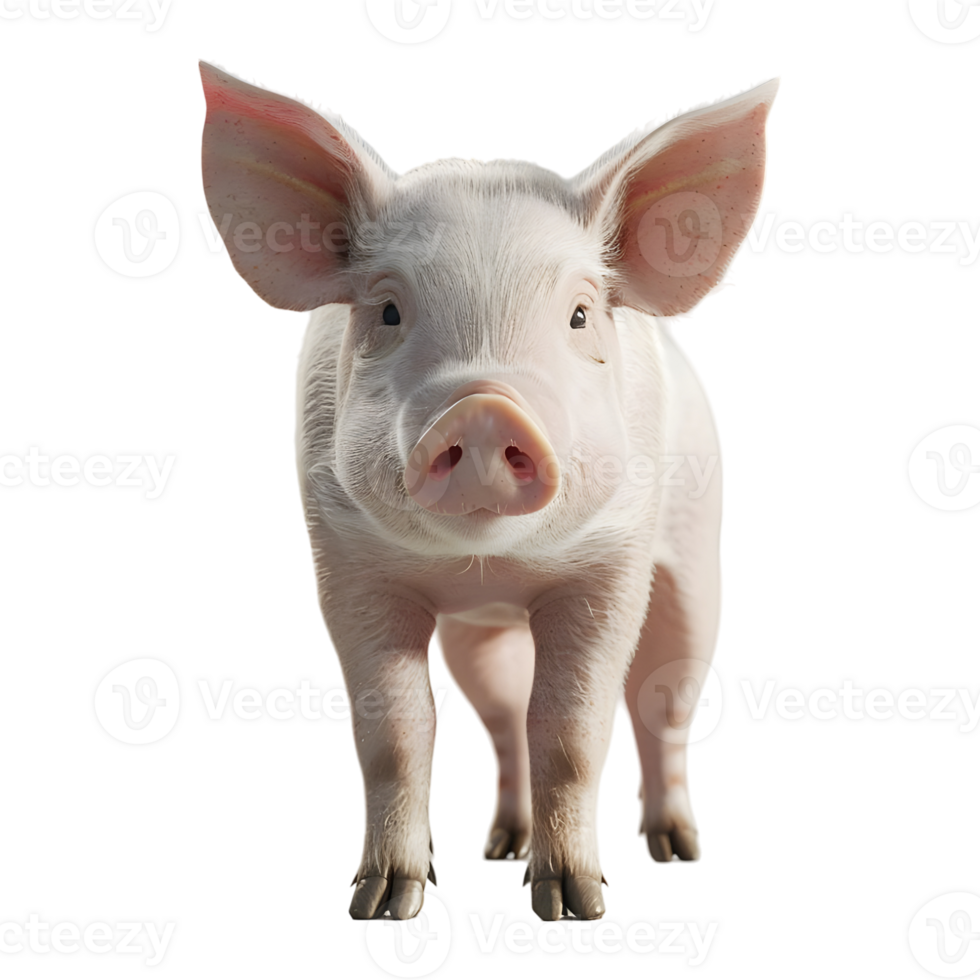 AI generated 3D Rendering of a Pig Standing on Transparent Background - Ai Generated png