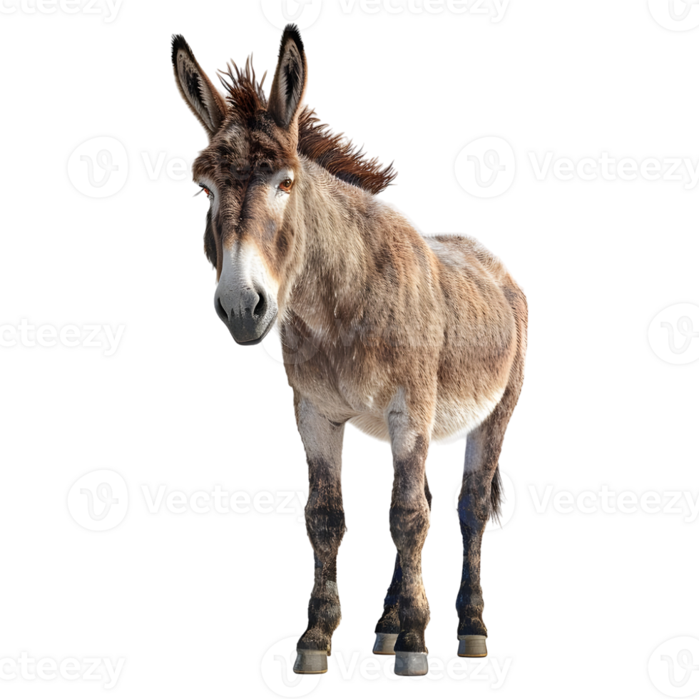 AI generated 3D Rendering of a Donkey Standing on Transparent Background - Ai Generated png