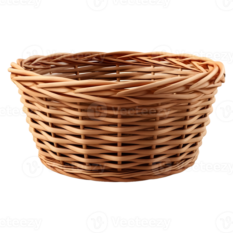 AI generated 3D Rendering of a Empty Fruits or Vegetables Basket on Transparent Background - Ai Generated png