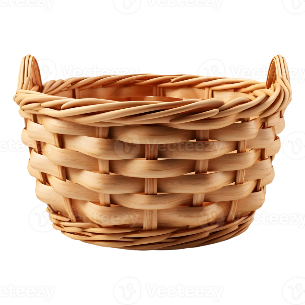 AI generated 3D Rendering of a Empty Fruits or Vegetables Basket on Transparent Background - Ai Generated png