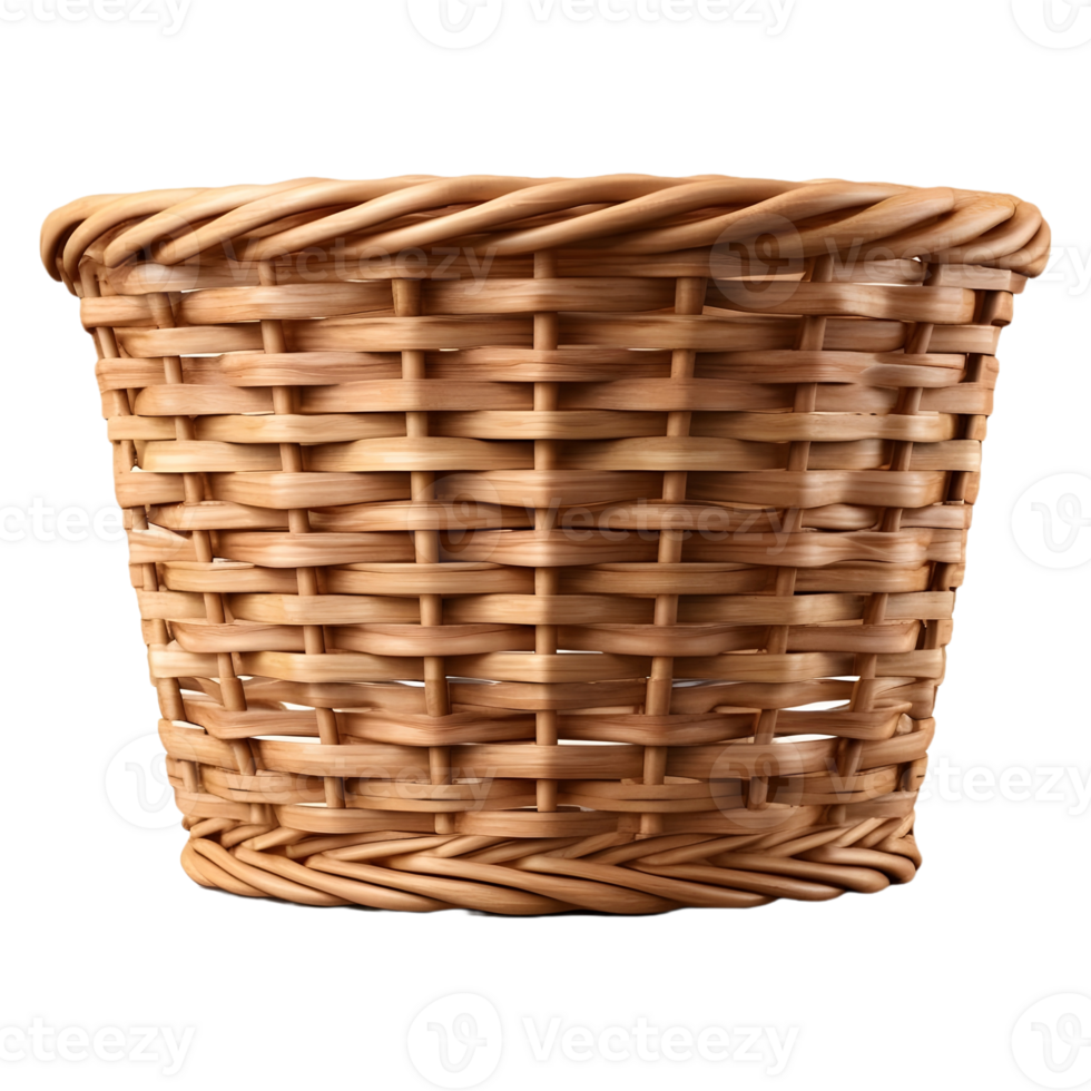 AI generated 3D Rendering of a Empty Fruits or Vegetables Basket on Transparent Background - Ai Generated png