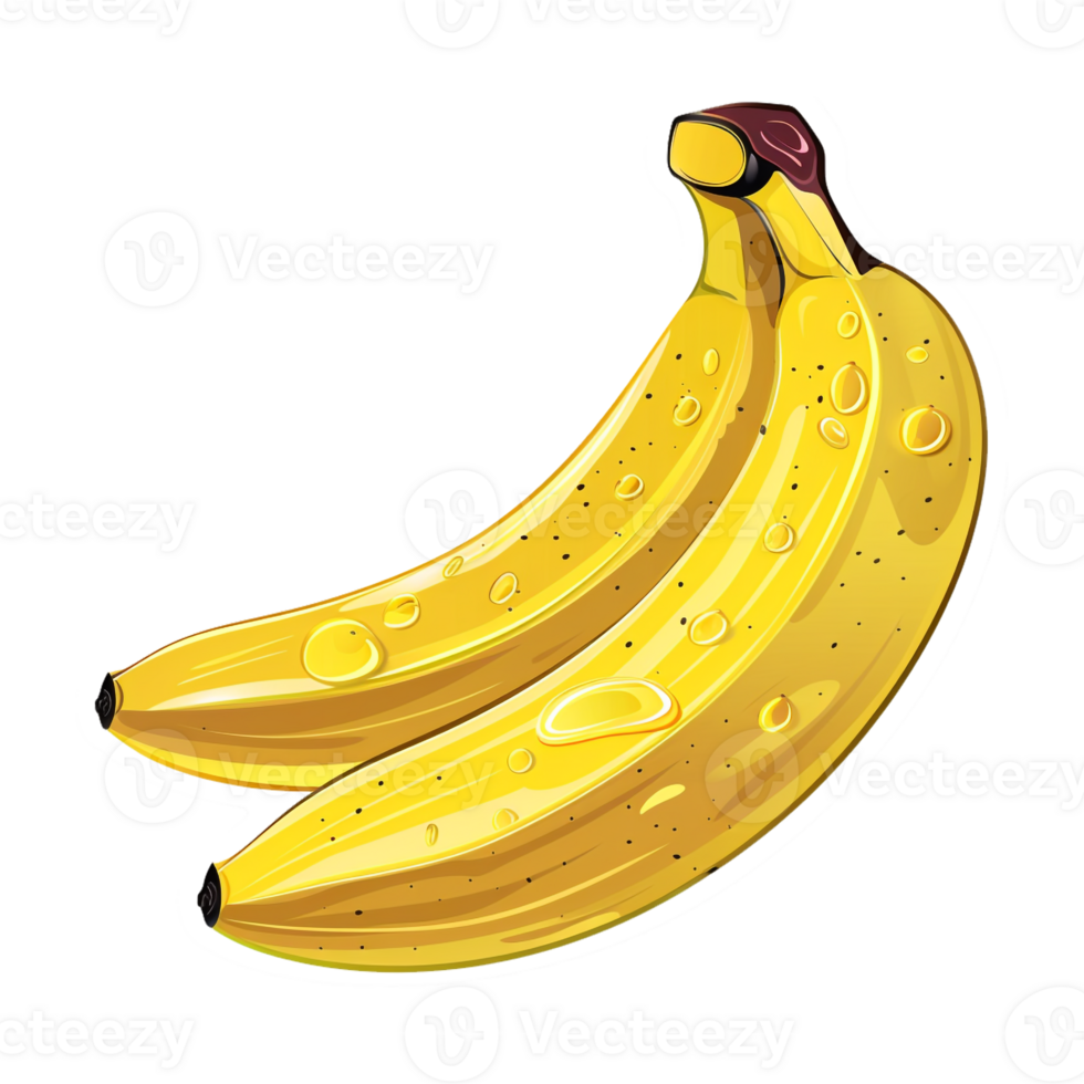 AI generated Sticker of a Yellow Banana On a Transparent Background - Ai Generated png
