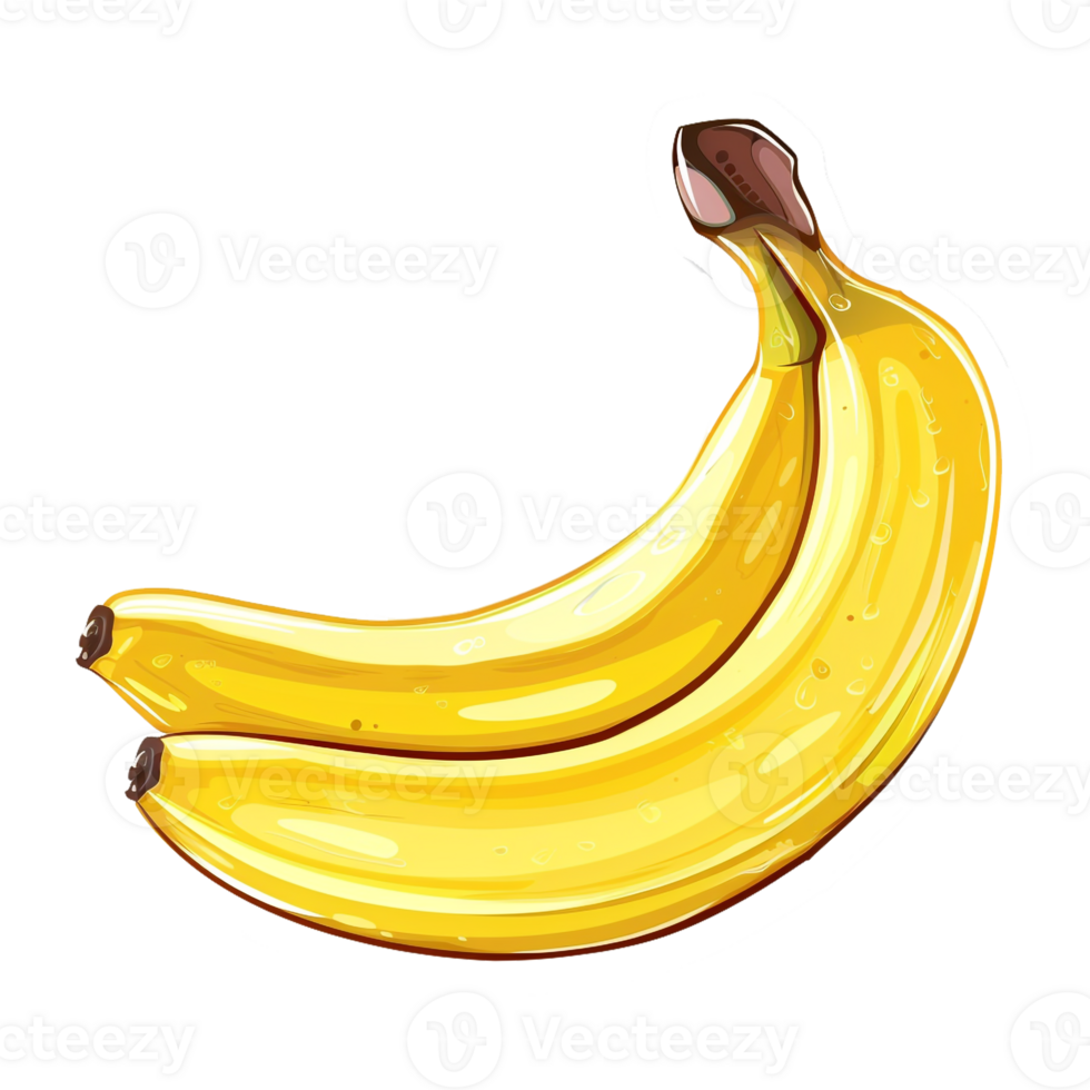 AI generated Sticker of a Yellow Banana On a Transparent Background - Ai Generated png